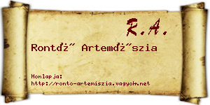 Rontó Artemíszia névjegykártya